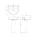 Hudson Reed Luna 52cm 1TH Full Pedestal Basin - Unbeatable Bathrooms