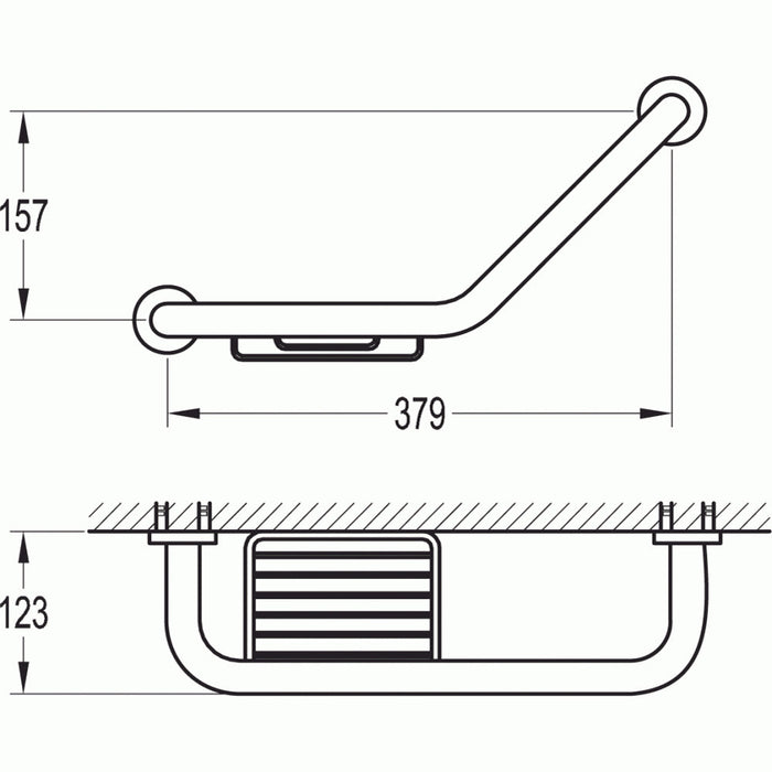 Flova Coco Grab Rail with Wire Soap Dish - Unbeatable Bathrooms