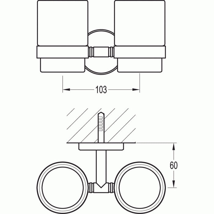 Flova Coco Double Tumbler Holder with Glasses - Unbeatable Bathrooms