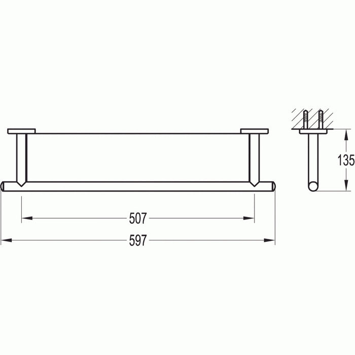 Flova Coco 593mm Glass Shelf - Unbeatable Bathrooms
