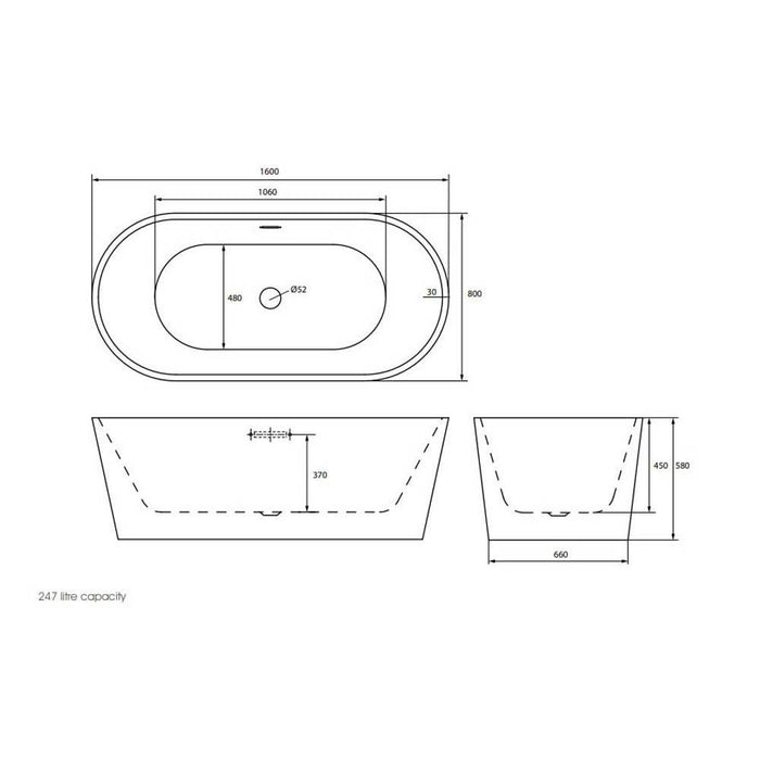 The White Space Como 16/1700mm Freestanding Bath - Unbeatable Bathrooms