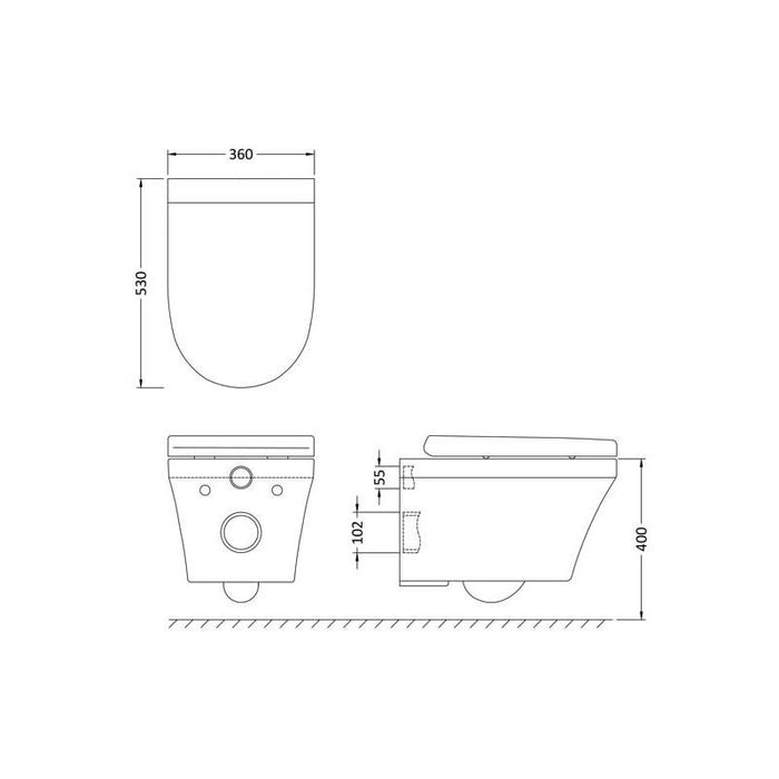 Hudson Reed Luna Wall Hung Toilet & Seat - Unbeatable Bathrooms