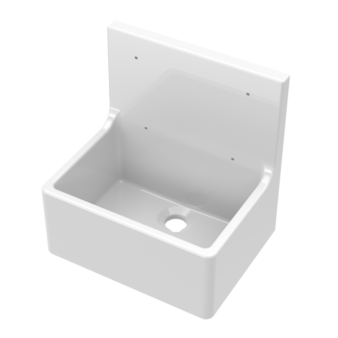 Nuie Fireclay Cleaner Sink - 515 x 535 x 393mm Inc Waste - Unbeatable Bathrooms