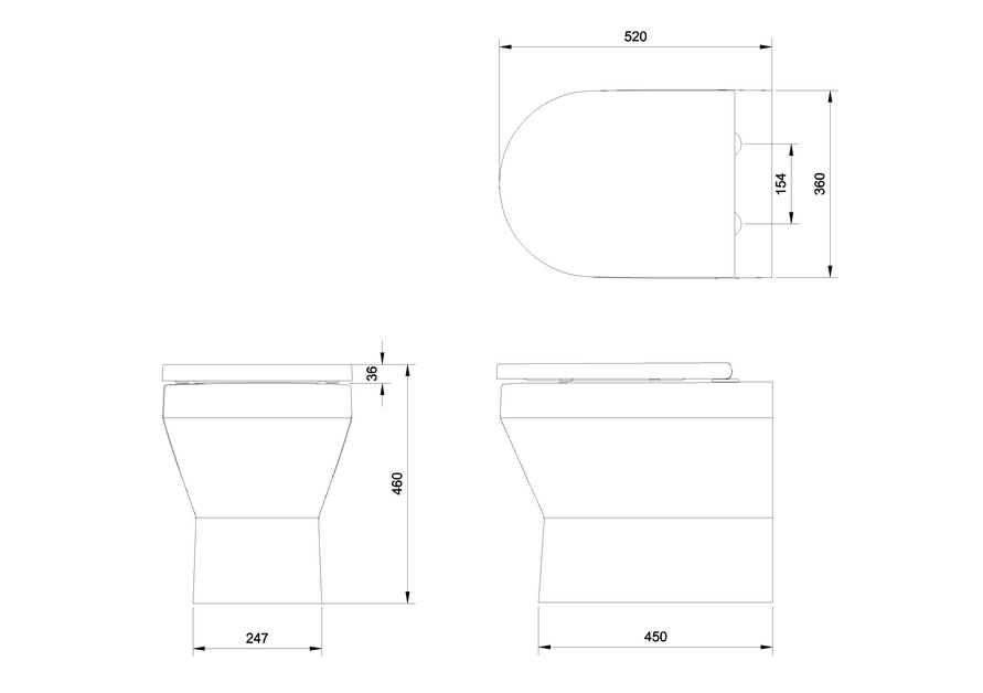 Britton Curve2 Rimless Back-To-Wall Toilet (Soft Close Seat) - Unbeatable Bathrooms