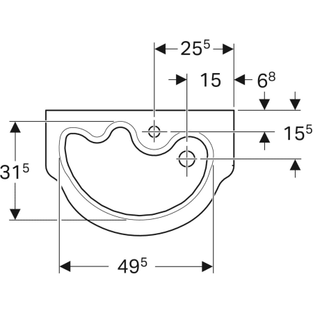 Geberit Bambini 600mm Childrens Wall Hung Basin - 1TH - Unbeatable Bathrooms
