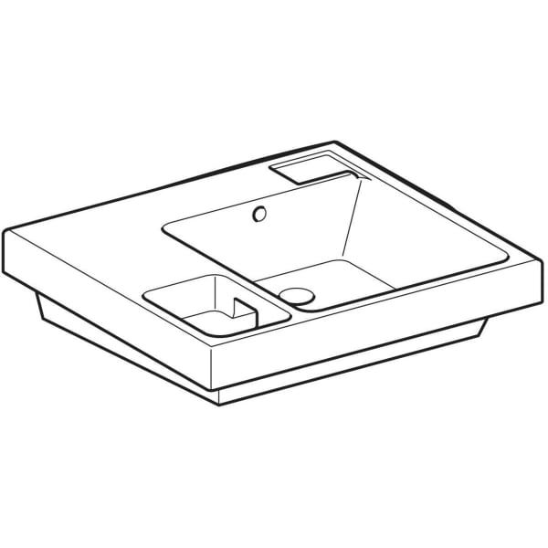 Geberit Bambini 600mm School Wall Hung Basin with Recessed Sponge Tray - 0 & 1TH - Unbeatable Bathrooms