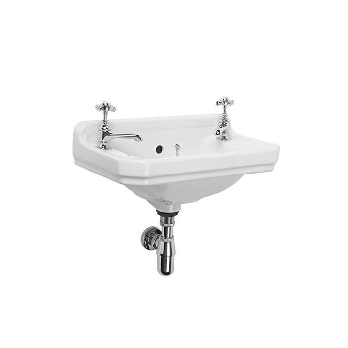 Tavistock Vitoria 500mm 2TH Wall Hung Cloakroom Basin - Unbeatable Bathrooms