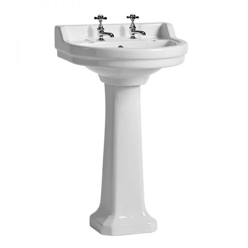 Tavistock Vitoria 55cm Round Full Pedestal Basin - 2TH - Unbeatable Bathrooms