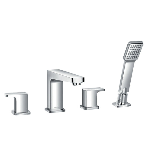 Flova Dekka 4-Hole Deck Mounted Bath and Shower Mixer with Shower Set - Unbeatable Bathrooms