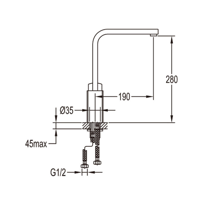 Flova Dekka Swivel Spout Single Lever Kitchen Mixer - Unbeatable Bathrooms