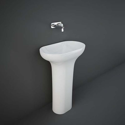 RAK Ceramics Des 600mm Full Pedestal Basin with Hidden Fixing - 0TH - Unbeatable Bathrooms