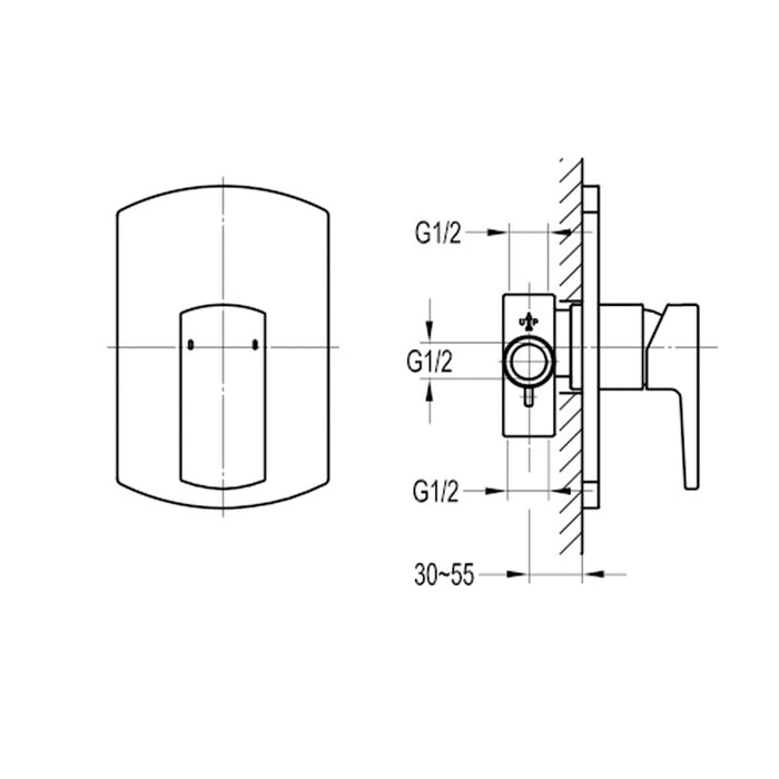 Flova Dekka Concealed Single Outlet Manual Mixer - Unbeatable Bathrooms