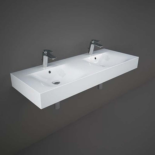 RAK Ceramics Des 1200mm Double Wall Hung Basin - 0 & 2TH - Unbeatable Bathrooms