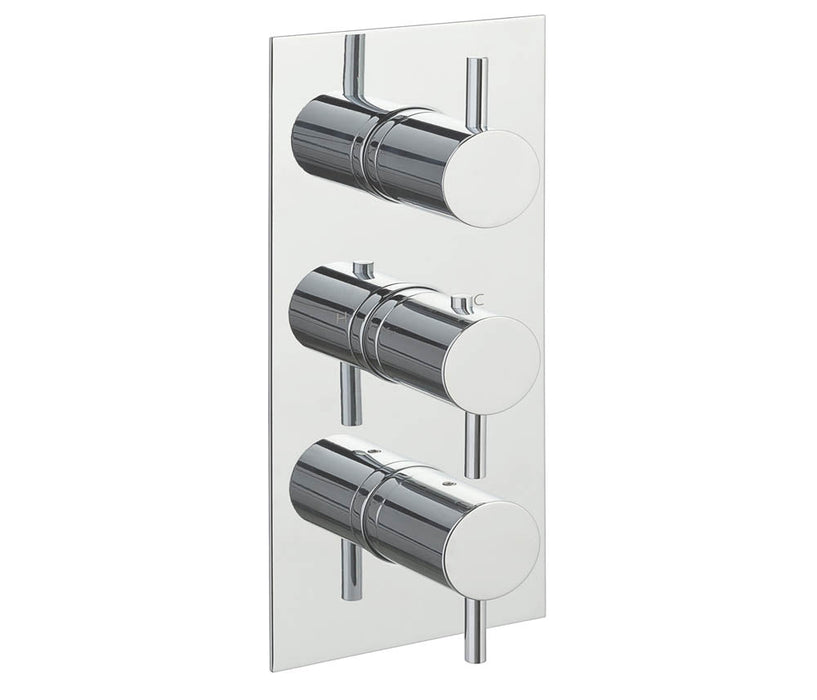 JTP Florence Thermostatic Concealed 2 Outlet Vertical Designer Handle - Unbeatable Bathrooms