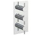 JTP Florence Thermostatic Concealed 2 Outlet Vertical Designer Handle - Unbeatable Bathrooms