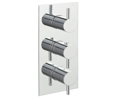 JTP Florence Thermostatic Concealed 2 Outlet Vertical Designer Handle - Unbeatable Bathrooms