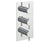 JTP Florence Thermostatic Concealed 2 Outlet Vertical Designer Handle - Unbeatable Bathrooms