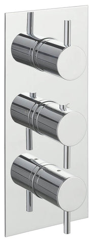 JTP Florence Thermostatic Concealed 3 Outlet Vertical Designer Handle - Unbeatable Bathrooms