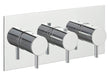 JTP Florence Thermostatic Concealed 3 Outlet Horizontal Designer Handle - Unbeatable Bathrooms