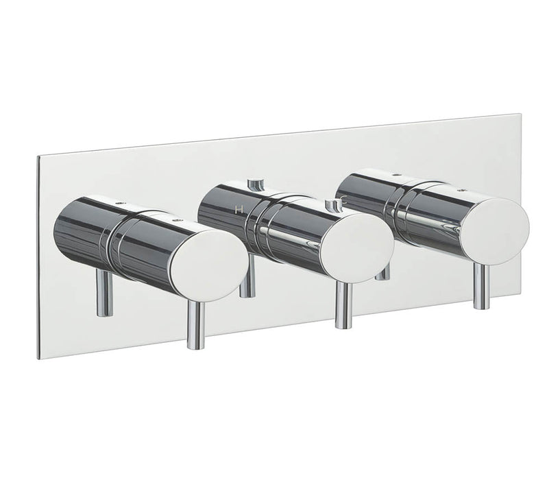 JTP Florence Thermostatic Concealed 2 Outlet Horizontal Designer Handle - Unbeatable Bathrooms