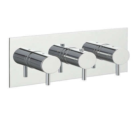 JTP Florence Thermostatic Concealed 2 Outlet Horizontal Designer Handle - Unbeatable Bathrooms