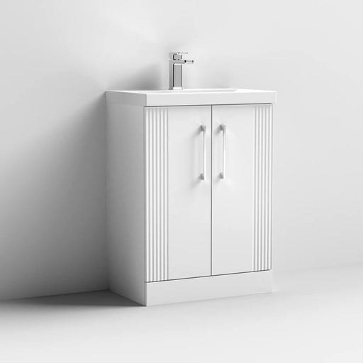 Nuie Deco 600mm Floor Standing 2-Door Vanity Unit & Basin (Various) - Unbeatable Bathrooms