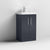 Nuie Deco 500mm Floor Standing 2 Door Fluted Vanity Unit & Basin - Satin Anthracite - Unbeatable Bathrooms