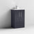 Nuie Deco 500mm Floor Standing 2 Door Fluted Vanity Unit & Basin - Satin Anthracite - Unbeatable Bathrooms