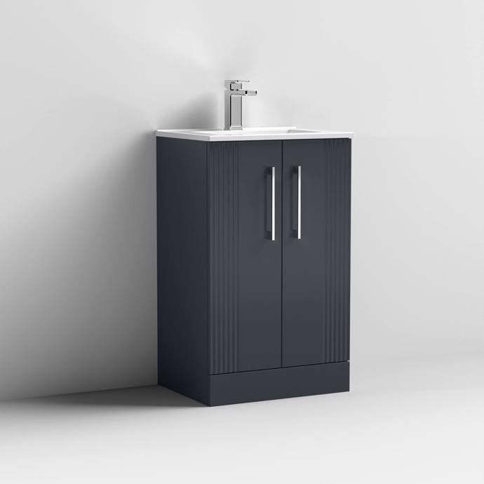 Nuie Deco 500mm Floor Standing 2-Door Vanity Unit & Basin (Various) - Unbeatable Bathrooms