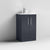 Nuie Deco 500mm Floor Standing 2 Door Fluted Vanity Unit & Basin - Satin Anthracite - Unbeatable Bathrooms