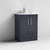 Nuie Deco 600mm Floor Standing 2 Door Fluted Vanity Unit & Basin - Satin Anthracite - Unbeatable Bathrooms