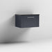 Nuie Deco 600mm Wall Hung 1 Drawer Fluted Vanity Unit & Worktop - Satin Anthracite - Unbeatable Bathrooms