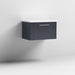 Nuie Deco 600mm Wall Hung 1 Drawer Fluted Vanity Unit & Worktop - Satin Anthracite - Unbeatable Bathrooms
