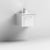 Nuie Deco 500mm Wall Hung 1 Drawer Fluted Vanity Unit & Basin - Satin White - Unbeatable Bathrooms