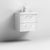 Nuie Deco 600mm Wall Hung 2 Drawer Fluted Vanity Unit & Basin - Satin White - Unbeatable Bathrooms
