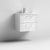 Nuie Deco 600mm Wall Hung 2 Drawer Fluted Vanity Unit & Basin - Satin White - Unbeatable Bathrooms
