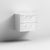 Nuie Deco 600mm Wall Hung 2 Drawer Fluted Vanity Unit & Worktop - Satin White - Unbeatable Bathrooms