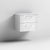 Nuie Deco 600mm Wall Hung 2 Drawer Fluted Vanity Unit & Worktop - Satin White - Unbeatable Bathrooms