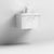 Nuie Deco 600mm Wall Hung 1 Drawer Fluted Vanity Unit & Basin - Satin White - Unbeatable Bathrooms