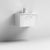 Nuie Deco 600mm Wall Hung 1 Drawer Fluted Vanity Unit & Basin - Satin White - Unbeatable Bathrooms