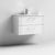 Nuie Deco 800mm Wall Hung 2 Drawer Fluted Vanity Unit & Basin - Satin White - Unbeatable Bathrooms