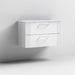 Nuie Deco 800mm Wall Hung 2 Drawer Fluted Vanity Unit & Worktop - Satin White - Unbeatable Bathrooms