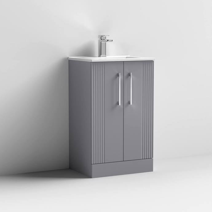 Nuie Deco 500mm Floor Standing 2-Door Vanity Unit & Basin (Various) - Unbeatable Bathrooms