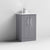 Nuie Deco 500mm Floor Standing 2 Door Fluted Vanity Unit & Basin - Satin Grey - Unbeatable Bathrooms