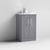 Nuie Deco 500mm Floor Standing 2 Door Fluted Vanity Unit & Basin - Satin Grey - Unbeatable Bathrooms
