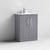 Nuie Deco 600mm Floor Standing 2 Door Fluted Vanity Unit & Basin - Satin Grey - Unbeatable Bathrooms