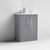 Nuie Deco 600mm Floor Standing 2 Door Fluted Vanity Unit & Basin - Satin Grey - Unbeatable Bathrooms