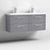 Nuie Deco 1200mm Wall Hung 4 Drawer Fluted Double Vanity Unit & Basins - Satin Grey - Unbeatable Bathrooms