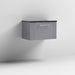 Nuie Deco 600mm Wall Hung 1 Drawer Fluted Vanity Unit & Worktop - Satin Grey - Unbeatable Bathrooms