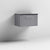 Nuie Deco 600mm Wall Hung 1 Drawer Fluted Vanity Unit & Worktop - Satin Grey - Unbeatable Bathrooms